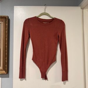 Abercrombie & Fitch Terracotta Long Sleeve Bodysuit